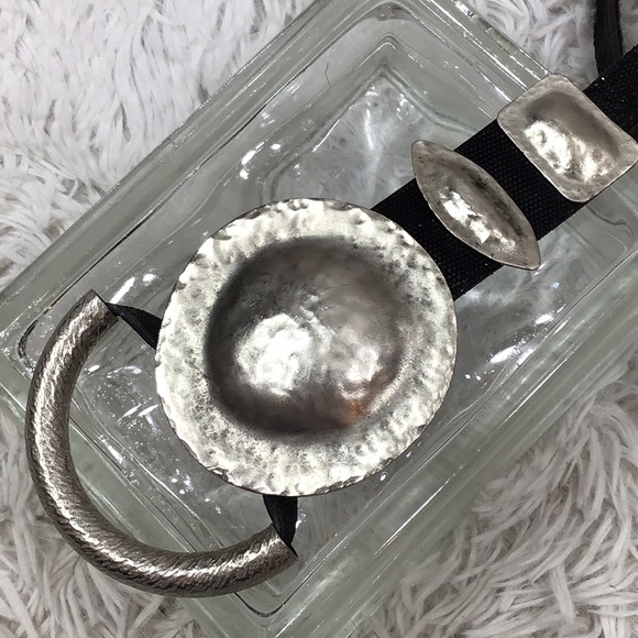 Vintage Anthony Alexander hammered silver and black suede sling belt - Picture 7 of 9